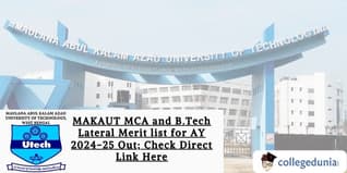 MAKAUT MCA and B.Tech Lateral Merit list for AY 2024-25 Out; Check Direct Link Here